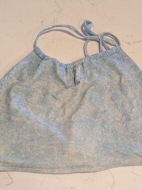 Aerie's Swim Pale Blue Tie-Strap Crop Top